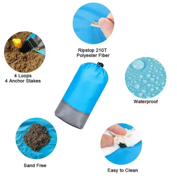 Waterdichte en zandvrije strandmat – Extra groot & lichtgewicht
